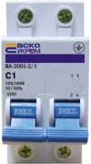 Автоматический выключатель УКРЕМ ВА-2001 2р 1А АсКо