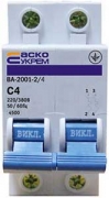 Автоматический выключатель УКРЕМ ВА-2001 2р 4А АсКо